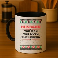 Husband The Man Myth The Legend Ugly Christmas Sweater Mug