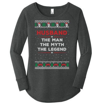 Husband The Man Myth The Legend Ugly Christmas Sweater Women's Perfect Tri Tunic Long Sleeve Shirt