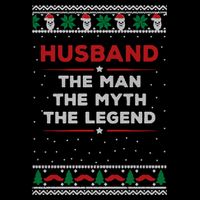 Husband The Man Myth The Legend Ugly Christmas Sweater Cooling Performance Long Sleeve Crew