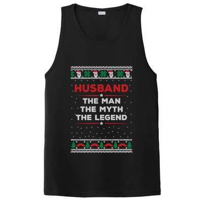 Husband The Man Myth The Legend Ugly Christmas Sweater PosiCharge Competitor Tank