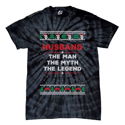 Husband The Man Myth The Legend Ugly Christmas Sweater Tie-Dye T-Shirt