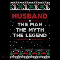 Husband The Man Myth The Legend Ugly Christmas Sweater Short Acrylic Beanie