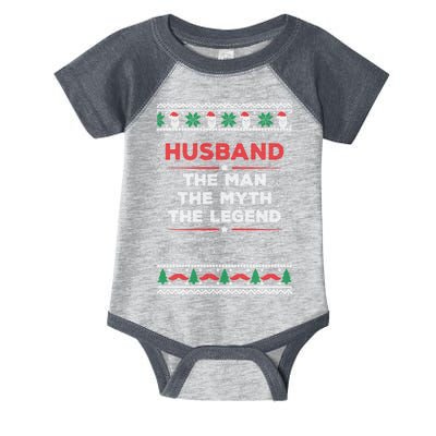 Husband The Man Myth The Legend Ugly Christmas Sweater Infant Baby Jersey Bodysuit