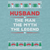 Husband The Man Myth The Legend Ugly Christmas Sweater Sueded Cloud Jersey T-Shirt