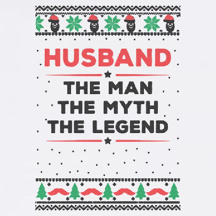 Husband The Man Myth The Legend Ugly Christmas Sweater Garment-Dyed Sweatshirt