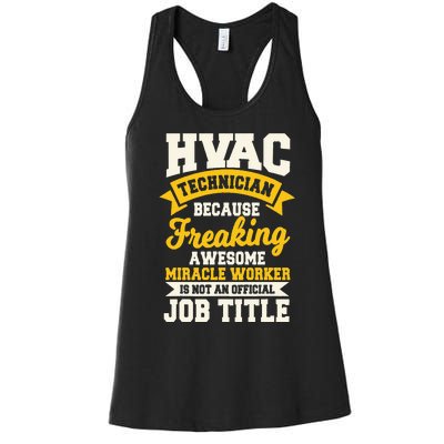 HVAC Technician Mechanic Installer HVACR Tech Service Work Women's Racerback Tank