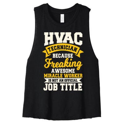 HVAC Technician Mechanic Installer HVACR Tech Service Work Women's Racerback Cropped Tank