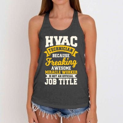 HVAC Technician Mechanic Installer HVACR Tech Service Work Women's Knotted Racerback Tank