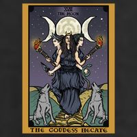Hekate The Moon Tarot Card Pagan Witch Triple Moon Goddess Gift 7 Panel Mesh Trucker Snapback Hat