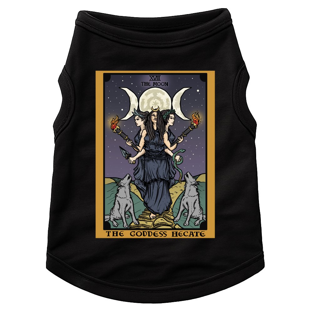 Hekate The Moon Tarot Card Pagan Witch Triple Moon Goddess Gift Doggie Tank