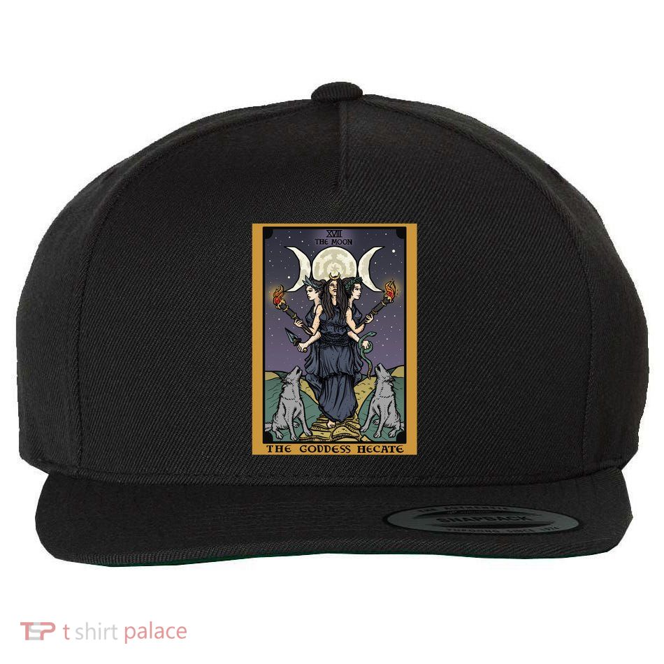 Hekate The Moon Tarot Card Pagan Witch Triple Moon Goddess Gift Wool Snapback Cap