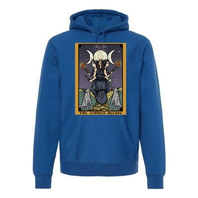 Hekate The Moon Tarot Card Pagan Witch Triple Moon Goddess Gift Premium Hoodie