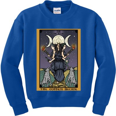 Hekate The Moon Tarot Card Pagan Witch Triple Moon Goddess Gift Kids Sweatshirt