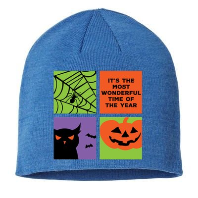 Halloween The Most Wonderful Time Of The Year Vintage Art Gift Sustainable Beanie