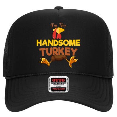 Handsome Turkey Matching Family Group Thanksgiving Gifts  High Crown Mesh Back Trucker Hat