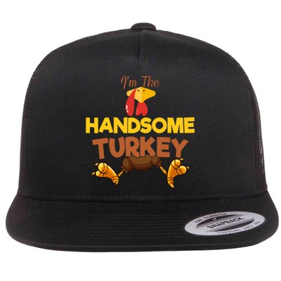 Handsome Turkey Matching Family Group Thanksgiving Gifts  Flat Bill Trucker Hat