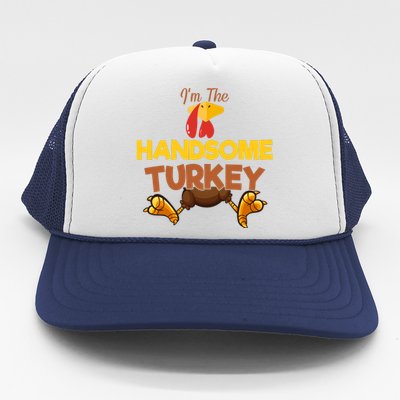 Handsome Turkey Matching Family Group Thanksgiving Gifts  Trucker Hat