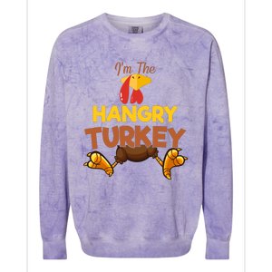 Hangry Turkey Matching Family Group Thanksgiving Gifts  Colorblast Crewneck Sweatshirt