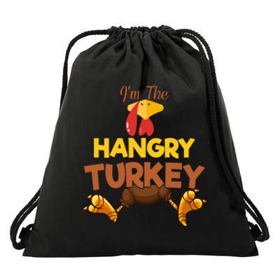 Hangry Turkey Matching Family Group Thanksgiving Gifts  Drawstring Bag