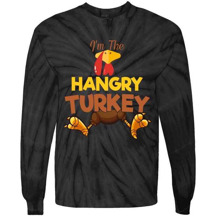 Hangry Turkey Matching Family Group Thanksgiving Gifts  Tie-Dye Long Sleeve Shirt