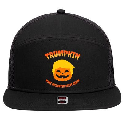 Halloween Trumpkin Make Halloween Great Again Donald Trump 7 Panel Mesh Trucker Snapback Hat