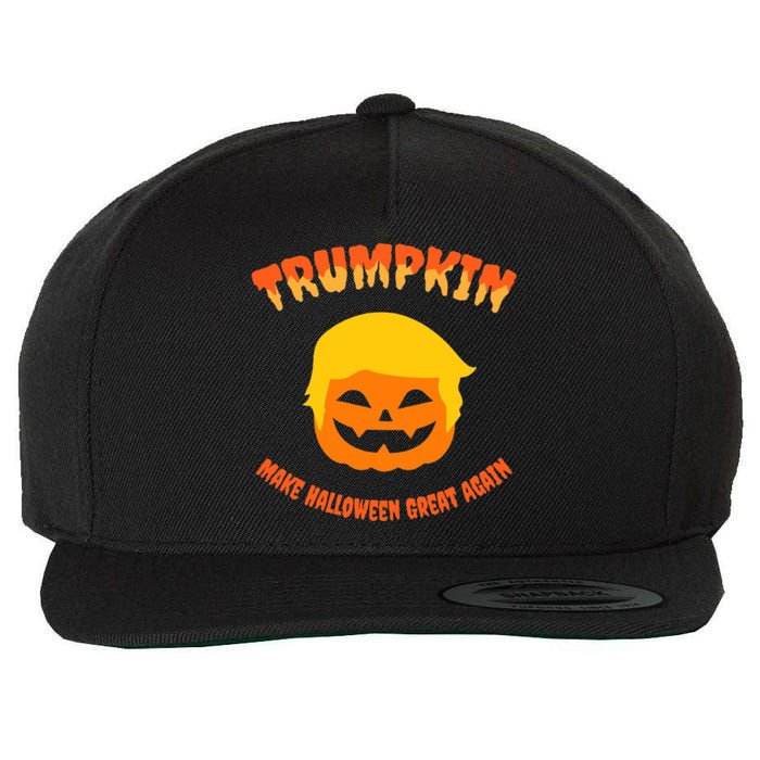 Halloween Trumpkin Make Halloween Great Again Donald Trump Wool Snapback Cap