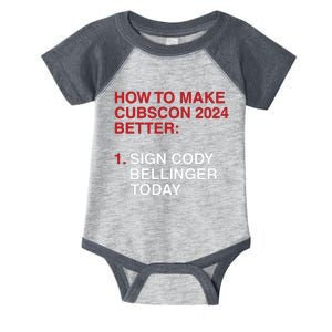 How To Make Cubscon 2024 Better Sign Cody Bellinger Today Infant Baby Jersey Bodysuit