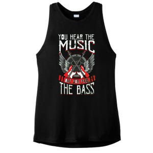 Hear The Music Feel The Bass Player Bassist Guitarist Gift Ladies PosiCharge Tri-Blend Wicking Tank