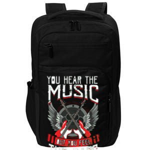 Hear The Music Feel The Bass Player Bassist Guitarist Gift Impact Tech Backpack