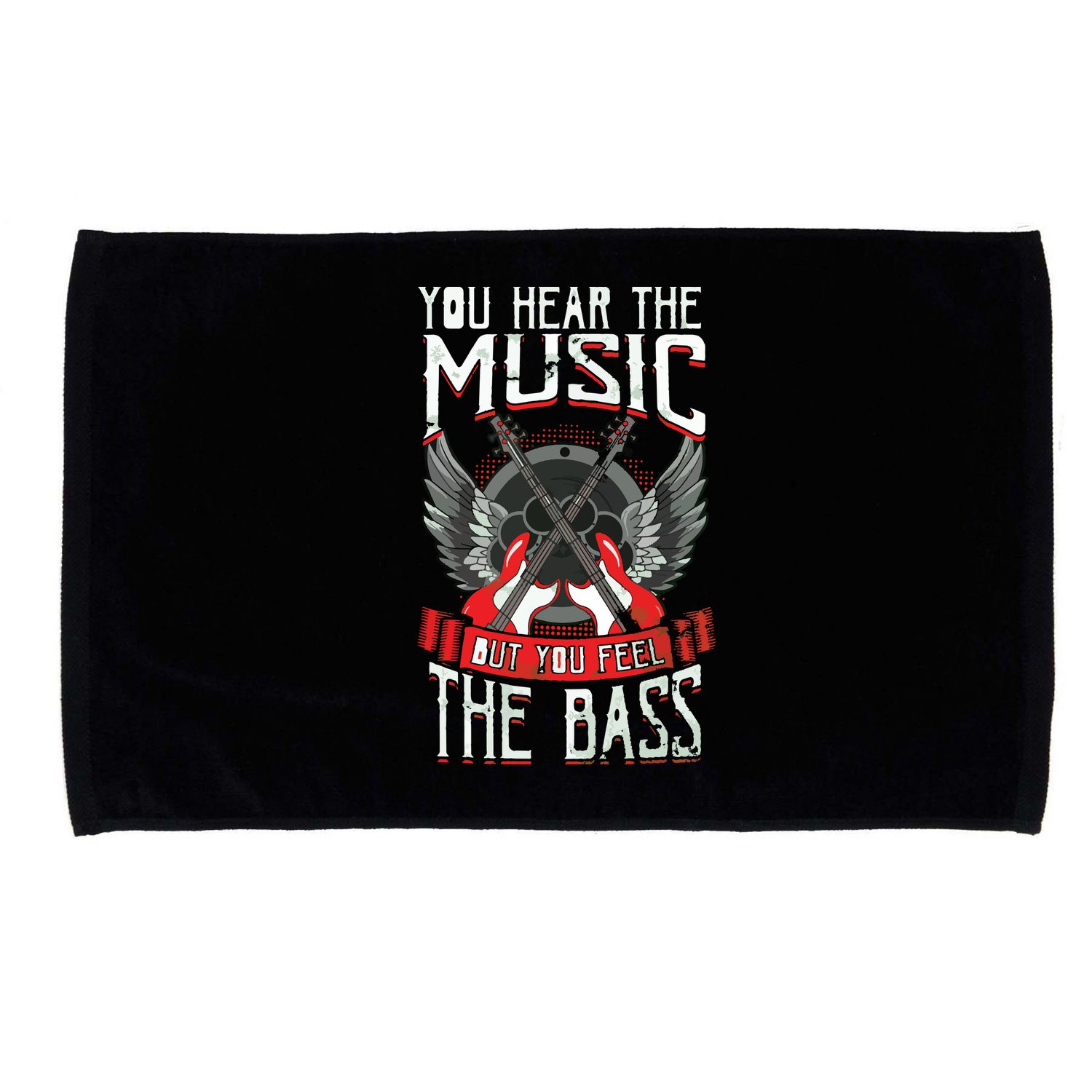 Hear The Music Feel The Bass Player Bassist Guitarist Gift Microfiber Hand Towel