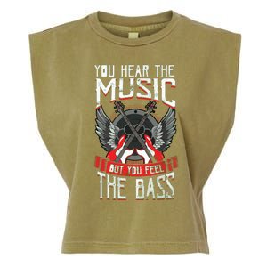 Hear The Music Feel The Bass Player Bassist Guitarist Gift Garment-Dyed Women's Muscle Tee