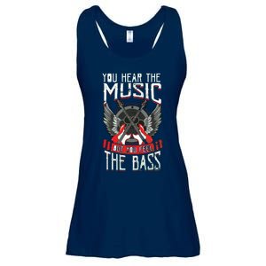 Hear The Music Feel The Bass Player Bassist Guitarist Gift Ladies Essential Flowy Tank