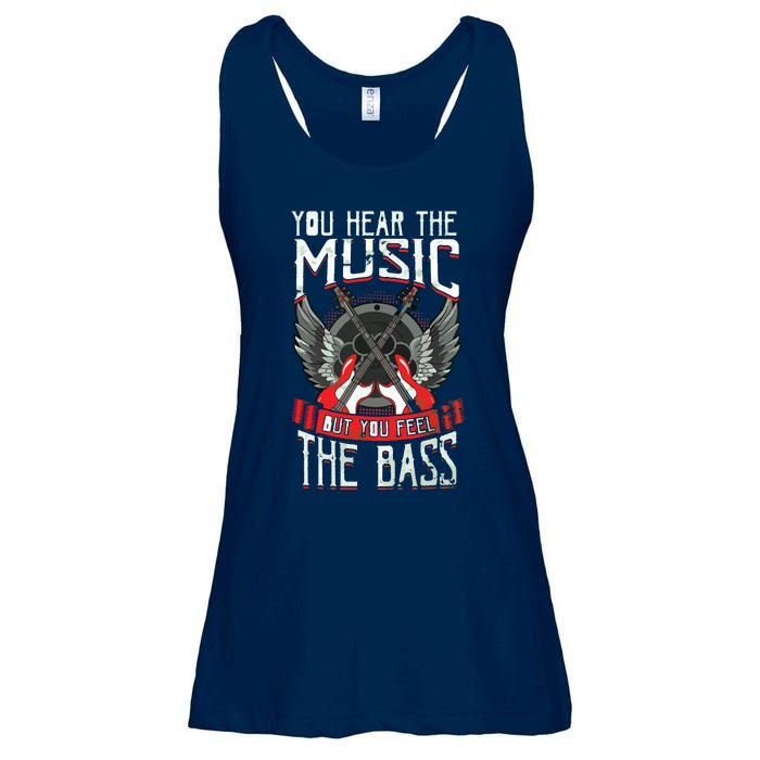 Hear The Music Feel The Bass Player Bassist Guitarist Gift Ladies Essential Flowy Tank