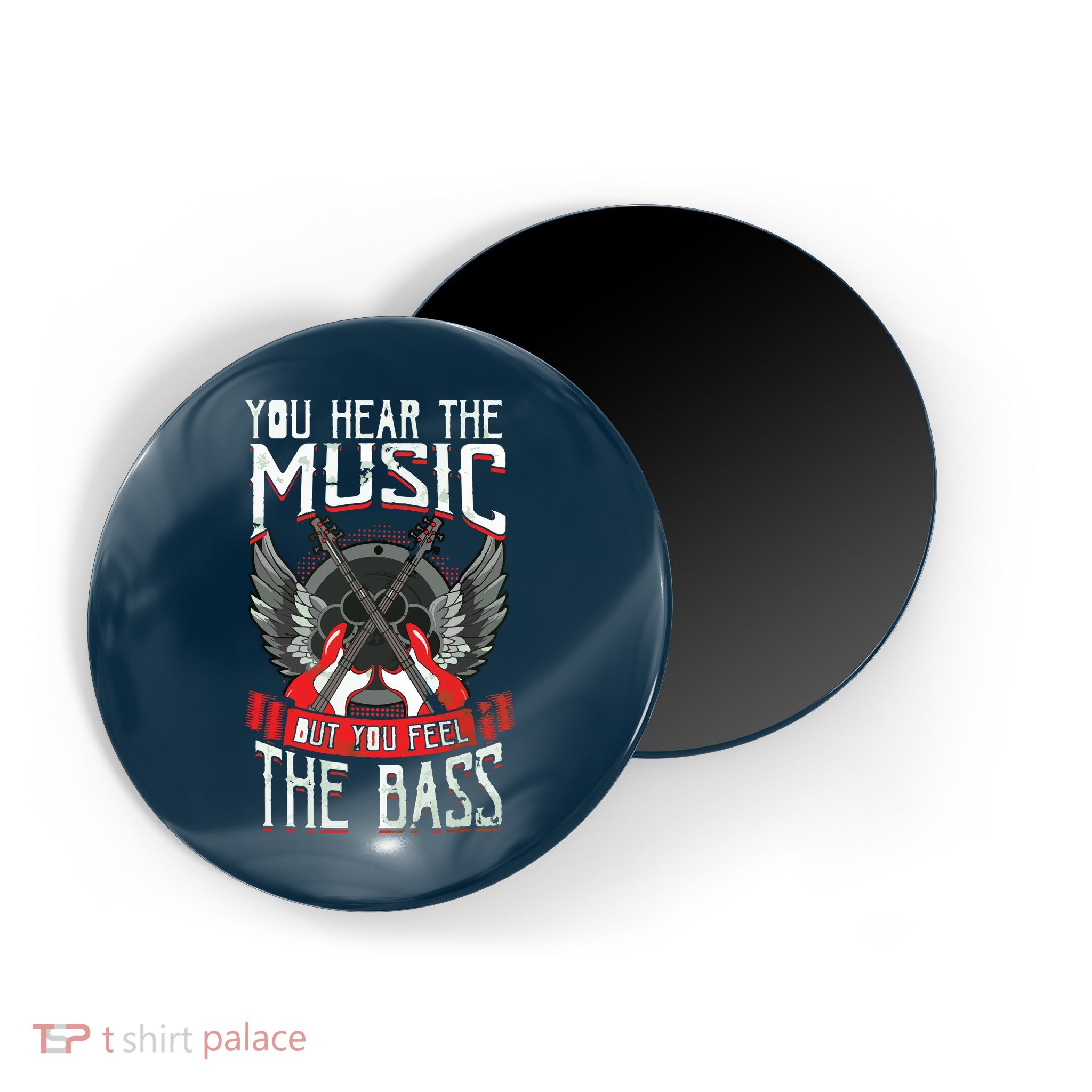 Hear The Music Feel The Bass Player Bassist Guitarist Gift Magnet