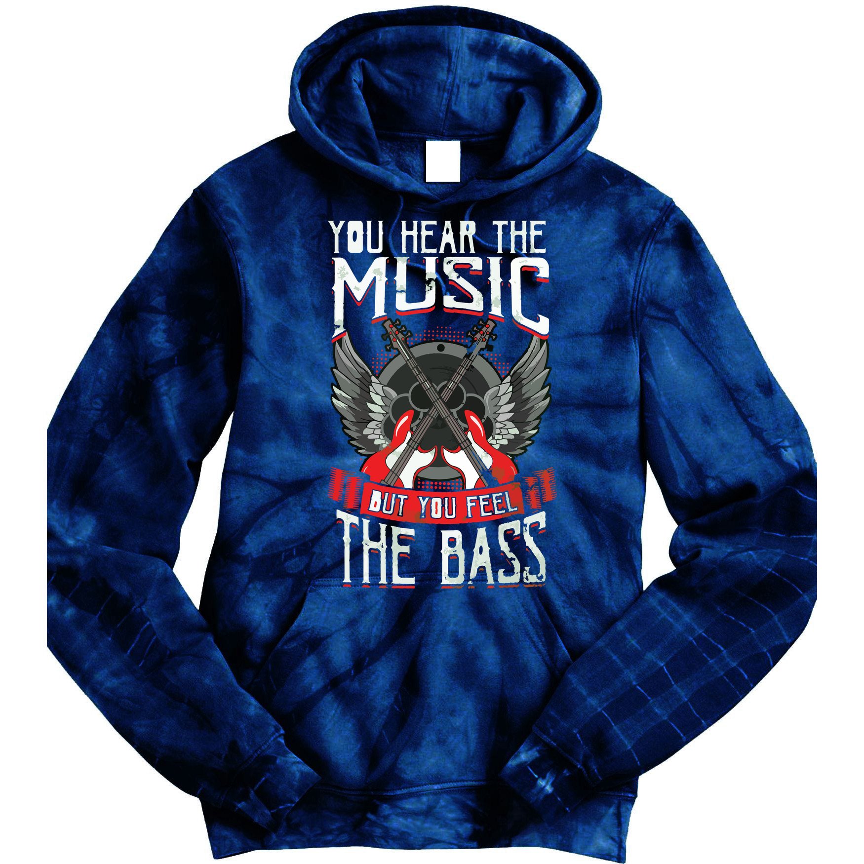 Hear The Music Feel The Bass Player Bassist Guitarist Gift Tie Dye Hoodie