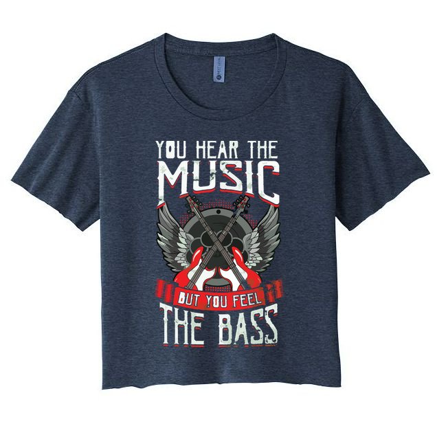Hear The Music Feel The Bass Player Bassist Guitarist Gift Crop Top