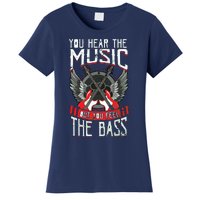 Hear The Music Feel The Bass Player Bassist Guitarist Gift Women's T-Shirt