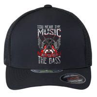 Hear the Music Feel the Bass Player Bassist Guitarist Gift  Flexfit Unipanel Trucker Cap