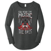 Hear the Music Feel the Bass Player Bassist Guitarist Gift  Women's Perfect Tri Tunic Long Sleeve Shirt