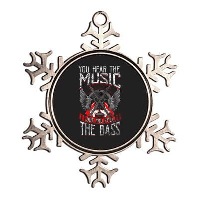 Hear the Music Feel the Bass Player Bassist Guitarist Gift  Metallic Star Ornament