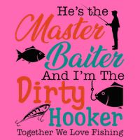 HeS The Master Baiter And IM The Dirty Fishing Stripe Pom Pom Beanie