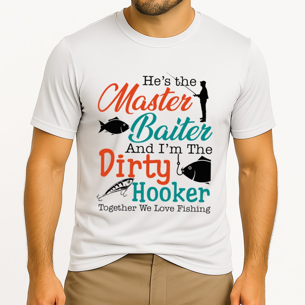 HeS The Master Baiter And IM The Dirty Fishing Cooling Performance Crew T-Shirt