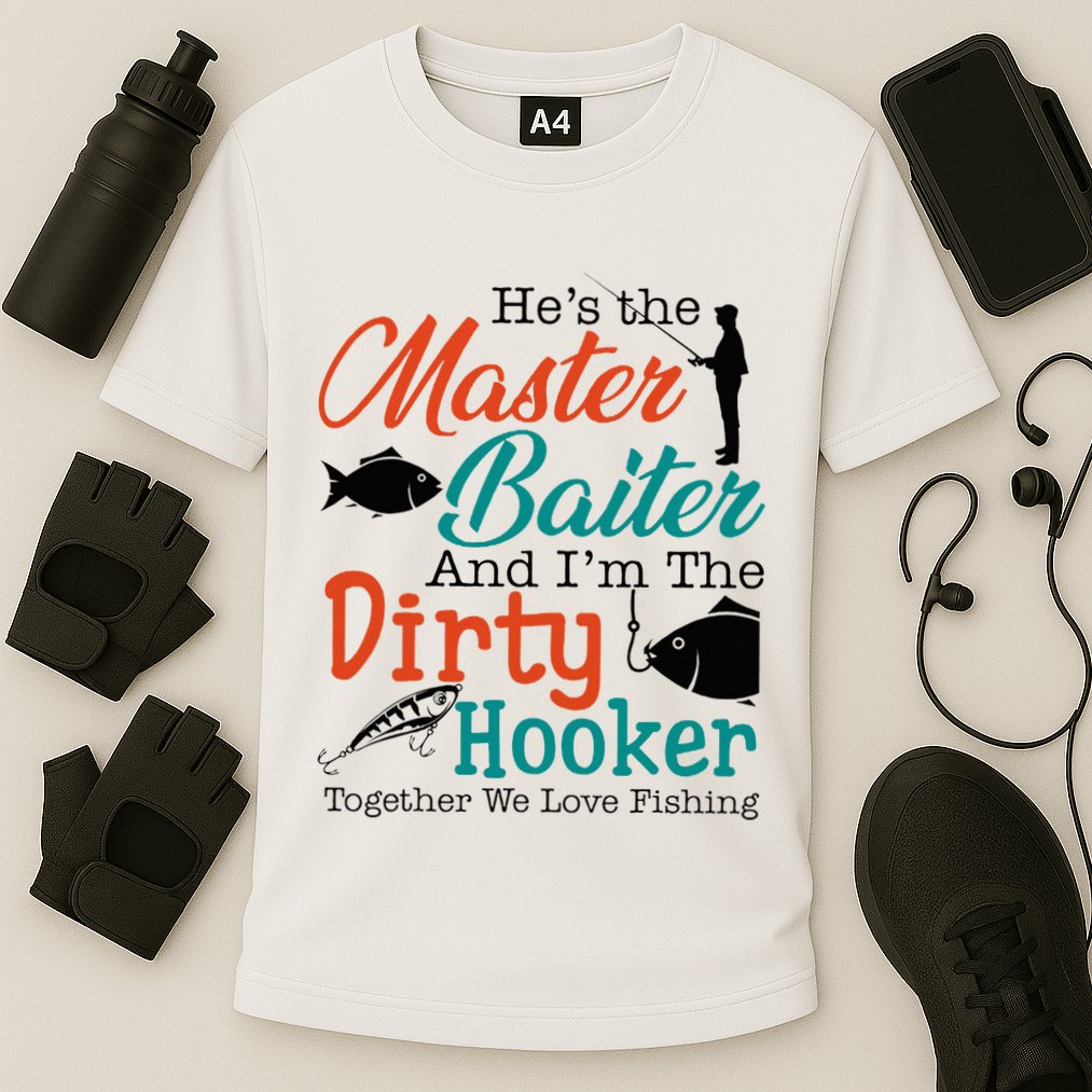 HeS The Master Baiter And IM The Dirty Fishing Cooling Performance Crew T-Shirt