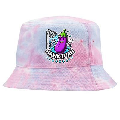 Hawk Tuah Meme Eggplant Joke T Huck Tua Tie-Dyed Bucket Hat