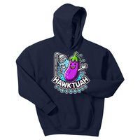 Hawk Tuah Meme Eggplant Joke T Huck Tua Kids Hoodie