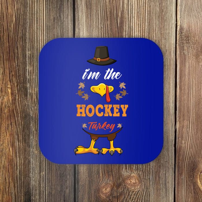 Hockey Turkey Matching Thanksgiving Outfits Couples Pjs Cool Gift Coaster