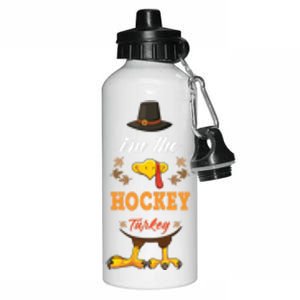 Hockey Turkey Matching Thanksgiving Outfits Couples Pjs Cool Gift Aluminum Water Bottle