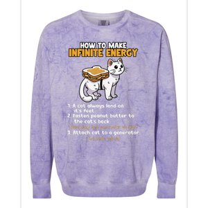 How To Make Infinite Energy Cat Humor Colorblast Crewneck Sweatshirt