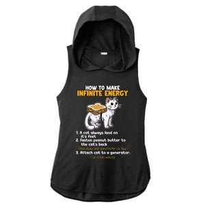 How To Make Infinite Energy Cat Humor Ladies PosiCharge Tri-Blend Wicking Draft Hoodie Tank