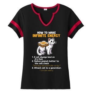 How To Make Infinite Energy Cat Humor Ladies Halftime Notch Neck Tee